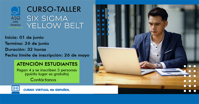 El Curso-Taller de Six Sigma Yellow Belt está dirigida a aquellas personas nuevas en el mundo de Seis Sigma, que desempeñan un pequeño rol y tienen el interés o la necesidad de desarrollar el conocimiento fundamental.